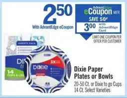 Price Chopper Dixie Paper Plates or Bowls offer