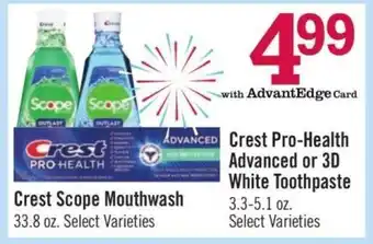 Price Chopper Crest Scope Mouthwash offer