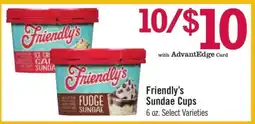 Price Chopper Friendly's Sundae Cups offer