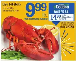 Price Chopper Live Lobsters offer