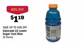 Grocery Outlet Gatorade G2 Lower Sugar Cool Blue offer