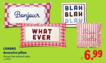 Lidl LIVARNO decorative pillow offer