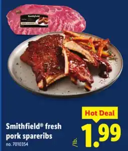 Lidl Smithfield fresh pork spareribs offer