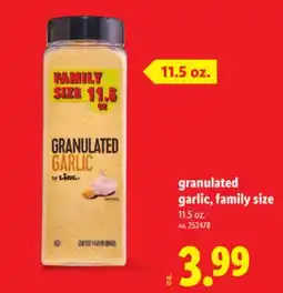 Lidl granulated garlic, family size offer