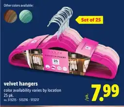 Lidl velvet hangers offer