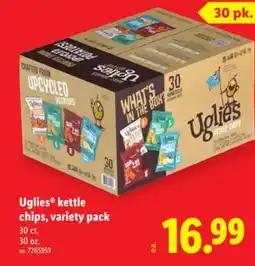 Lidl Uglies kettle chips, variety pack offer
