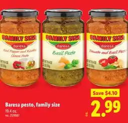 Lidl Baresa pesto, family size offer