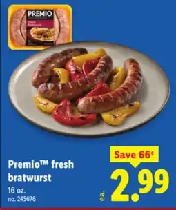 Lidl Premio fresh bratwurst offer