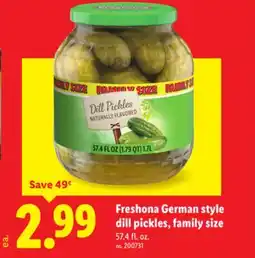Lidl Freshona German style dill pickles, family size offer