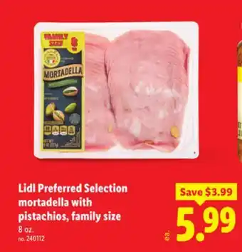 Lidl Lidl Preferred Selection mortadella with pistachios, family size offer