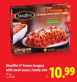Lidl Stouffer's Frozen Lasagna With Meat Sauce, Family Size offer