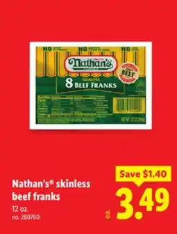 Lidl Nathan's skinless beef franks offer