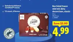 Lidl Bon Gelati frozen mini mix dairy dessert bars, classic offer