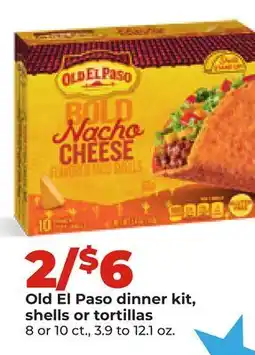 Hy-Vee Old El Paso dinner kit, shells or tortillas offer