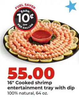 Hy-Vee 16 Cooked shrimp entertainment tray with dip offer