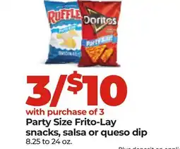 Hy-Vee Party Size Frito-Lay snacks, salsa or queso dip offer