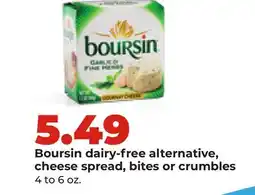 Hy-Vee Boursin dairy-free alternative, cheese spread, bites or crumbles offer