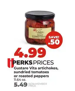Hy-Vee Gustare Vita artichokes, sundried tomatoes or roasted peppers offer
