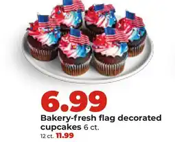 Hy-Vee Bakery-fresh flag decorated cupcakes offer