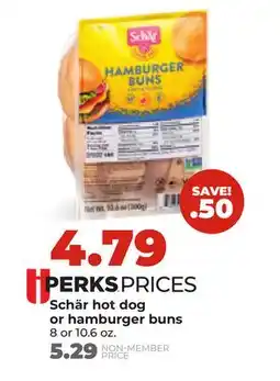 Hy-Vee Schär hot dog or hamburger buns offer