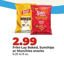 Hy-Vee Frito-Lay Baked, Sunchips or Munchies snacks offer