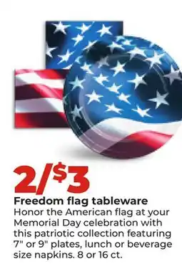 Hy-Vee Freedom flag tableware offer