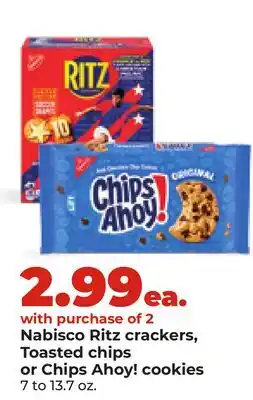 Hy-Vee Nabisco Ritz crackers, Toasted chips or Chips Ahoy! cookies offer