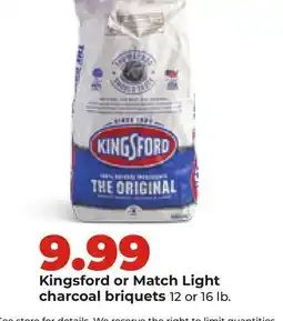 Hy-Vee Kingsford or Match Light charcoal briquets offer