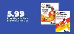 Hy-Vee Pure Organic bars or bites offer