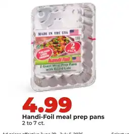 Hy-Vee Handi-Foil meal prep pans offer