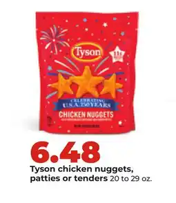 Hy-Vee Tyson chicken nuggets, patties or tenders offer
