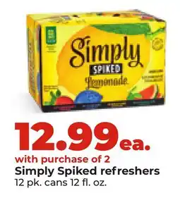 Hy-Vee Simply Spiked refreshers offer