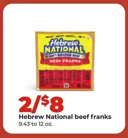 Hy-Vee Hebrew National beef franks offer