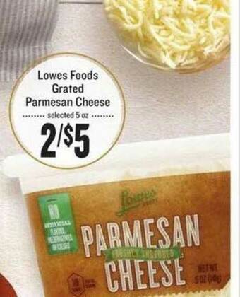 Lowes Foods Lowes Foods Grated Parmesan Cheese offer