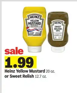 Meijer Heinz Yellow Mustard 20 OZ. or Sweet Relish 12.7 OZ offer