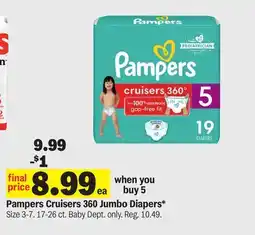 Meijer Pampers Cruisers 360 Jumbo Diapers offer