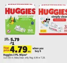 Meijer Huggies 3 Pk. Wipes offer