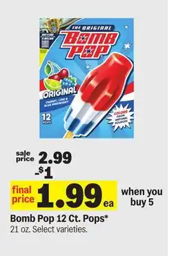 Meijer Bomb Pop 12 Ct. Pops offer