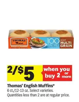 Meijer Thomas' English Muffins offer