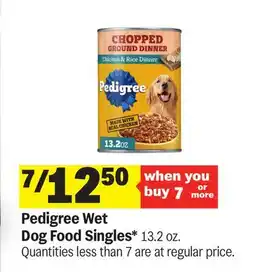Meijer Pedigree Wet Dog Food Singles offer