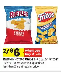 Meijer Ruffles Potato Chips 8-8.5 oz. or Fritos offer