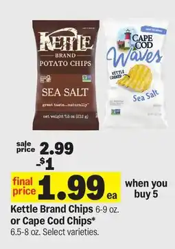 Meijer Kettle Brand Chips 6-9 oz. or Cape Cod Chips 6.5-8 oz offer