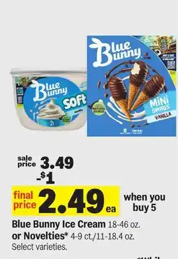 Meijer Blue Bunny Ice Cream 18-46 oz. or Novelties offer