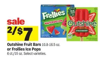 Meijer Outshine Fruit Bars 10.8-16.5 oz. or Frollies Ice Pops 6 ct./15 oz offer
