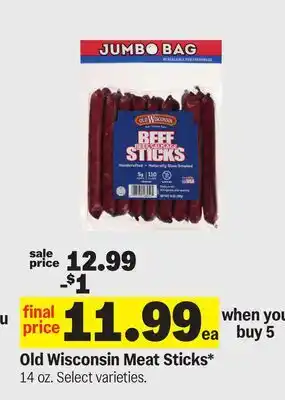 Meijer Old Wisconsin Meat Sticks offer