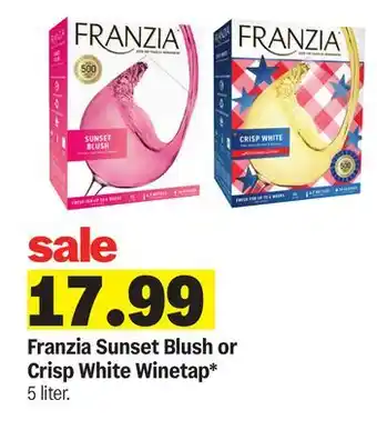 Meijer Franzia Sunset Blush or Crisp White Winetap offer