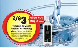 Meijer Frederik's by Meijer Artesian or Sparkling Water offer