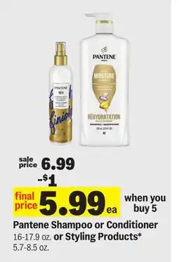 Meijer Pantene Shampoo or Conditioner 16-17.9 oz. or Styling Products* 5.7-8.5 oz offer