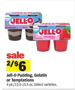 Meijer Jell-O Pudding, Gelatin or Temptations offer