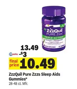 Meijer ZzzQuil Pure Zzzs Sleep Aids Gummies offer